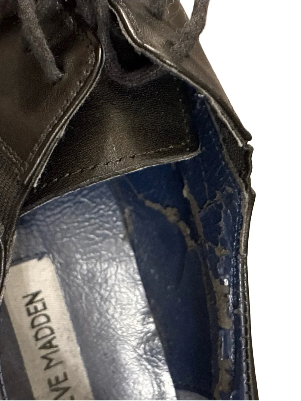Steve Madden Grrannt Black Leather Y2K Lace-Up Preppy Dress Oxford Shoes Size 9